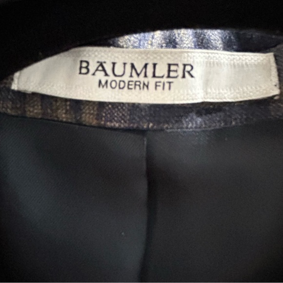 Navy and Yellow Check Pure Wool Sport Jacket - Baumler - Picture 11 of 12